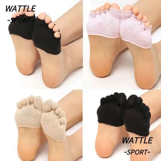Meias WATTLE Toe , Pretas/Brancas/Nu/Rosa Com Cinco Dedos Invisíveis Respiráveis Para Antepé