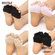 Meias WATTLE Toe , Pretas/Brancas/Nu/Rosa Com Cinco Dedos Invisíveis Respiráveis Para Antepé