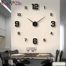 Em Parede 3D Acrílico DIY Relógio De Grande Adesivo Espelho/Digital Sem Moldura Silencioso Decoração Para Sala De Estar Quarto Fácil De Montar