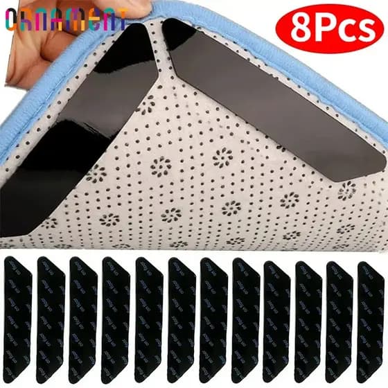 1/2/4/8pcs Adesivos Antiderrapantes Para Tapetes Reutilizáveis Fita Adesiva Lavável Pisos De Cantos Gripper Pads Auto-Adesivo Fixos Banheiros De Cozinha