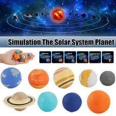9Pcs Bolas De Estresse Do Planeta Sistema Solar , Planetas Para Alívio , Brinquedos Educativos Maquete Escolar