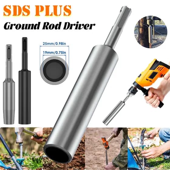 Driver De Haste De Aterramento SDS Plus Para Hastes De 5/8 E 3/4 Polegadas Aço Endurecido Durável Chave de aterramento