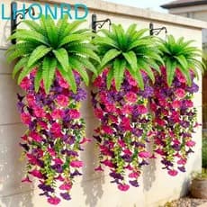 Plantas Suspensas De Samambaia Falsa LHONRD , Videira Artificial Resistente A UV Com Toque Real , Folhas Caídas