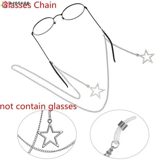 MIOSHOP Óculos Corrente Moda Oca Estrela Metal Acessórios Para Usar