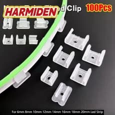 MIOSHOP 100 Unidades De Fivela De Montagem De Luz , Clipes Fixos De Tira De LED De Plástico De 8-20 Mm , COB Flexível De