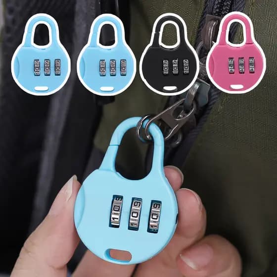 Senha Da Mala Cadeado-Fechaduras De Segurança Caixa De Depósito-3 Códigos Digitais Fechadura-Código Mochila Ferramenta De Janela Porta-Portátil , Resistente , Durável