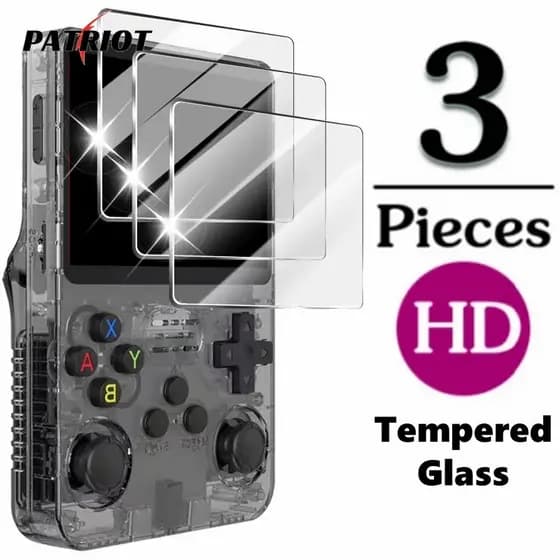 Protetor De Tela De 1/2/3 Unidades Para Jogador De Jogos R36S De 3.5 Polegadas-Filme De Proteção Total De Vidro Temperado-HD , Transparente , Antiarranhões-Capa Protetora-Acessórios Console