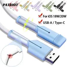 2Pcs/Set Tampa Protetora De Cabo Anti-Quebra-Para iOS 18W/20W , USB-A , Tipo C-Protetor Universal De Bobinador De Linha De Carregamento De Telefone-Candy Color , Silicone , Soft , Durable