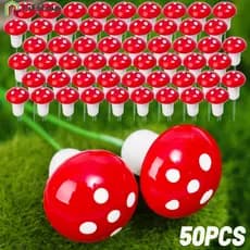 50Pc Mini Cogumelo Coloful Vermelho Jardim Pontilhado Brinquedo DIY-Ornamento De Decoração De-Planta Bonsai De Paisagem
