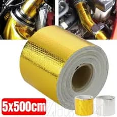 Fita De Isolamento Térmico Para Tubo De Escape De Carro 5/10M-Proteção De Turbo Coletor-Envoltória Dourada E Prateada-Ac