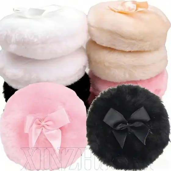Puff De Pó De Veludo Profissional-Macio E Grande Fofo-Para Aplicação Facial Corporal-Ferramenta De Maquiagem Reutilizáve