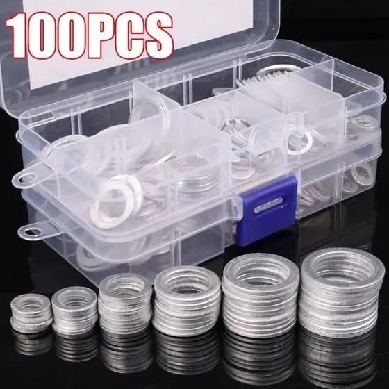 100 Pcs Arruelas De Vedação De Drenagem De Cárter De Óleo-Almofada De Anel De Parafuso De Alumínio-Resistente A Altas Te