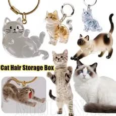 Chaveiro De Caixa De Armazenamento De Pêlos De Gato-Desenho Animado , Moda , Criativo-Porta-Chaves De Pele De Animal De