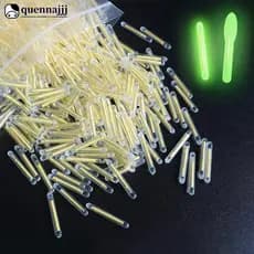QUENNA 50 Pçs/100 Lote 2.2-4.5mm Luz Noite Pesca Flutuador Vara Luzes Brilho Escuro Útil Fluorescente Lightstick M8P2