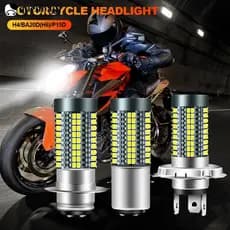 QUENNA H4/H6/BA20D/P15D 12V-24V 6000K LED Lâmpada Da Motocicleta Farol 126smd Chips Lâmpadas Do Carro Hi Lo Luz H2X2