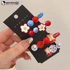 QUENNA Multi Estilo Grampos De Cabelo Coração Bolinhas Arco Flor Coreano Doce Franja Presilhas Acessórios Para O Present