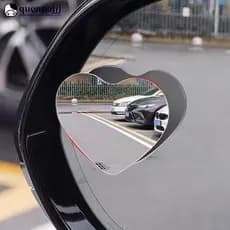 QUENNA 2 Pçs Forma De Coração Sem Moldura Espelho Ajustável Do Carro Grande Angular Ponto Cego Retrovisor HD Assistência