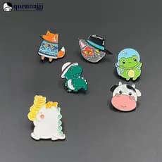 QUENNA Bonito Animal Esmalte Pino Raposa Gato Dinossauro Sapo Lapela Crachá Saco Acessório De Roupas Garmnt DIY Suprimen