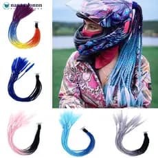 Nobleflyingnsn 24 " Capacete Tranças Da Motocicleta Trança Rabo De Cavalo Moto Equitação Para Mulher