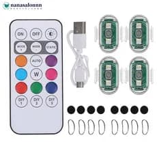 NANASALONNN Motocicleta LED Luz Estroboscópica Flash Controle Remoto Sem Fio Anti-Colisão Lâmpada De Advertência À Prova