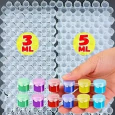 Copos De Plástico De 10/20 Tiras Com Tampa-Mini Pote De Tinta Vazio De 3/5 Ml-Acessórios De Artesanato DIY Recarregáveis