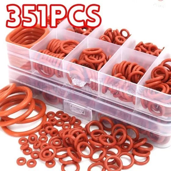 Kit De Anéis De Vedação De 351 Unidades/Caixa-Silicone-Arruela Alta Temperatura-Acessórios De Reparo Industrial De Carro