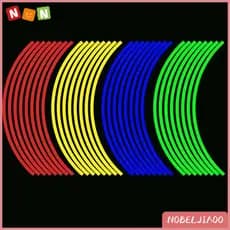 NJ 16Pcs Tiras De 18 Polegadastiras De Carro De Motocicleta Roda De Aro Decalque Fita Adesiva Refletiva Lotes