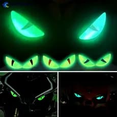 NOBELJIAOO 1 Par De Adesivos De Olho Do Diabo Para Motocicleta , Farol Luminoso , Cor Deslumbrante , Decalques 3D , Corp