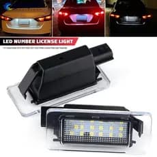 NOBELJIAOO 1/2pcs 12V Carro LED Lâmpada De Matrícula Branca Conjunto De Luz De Placa De Licença Para Nissan Dacia Duster