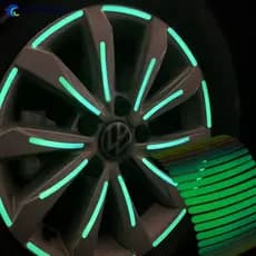 NOBELJIAOO 20 Peças Adesivo De Roda De Carro Fita Emissora De Luz Noturna Aviso De Pneu De Motocicleta Segurança De Cond