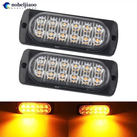 NOBELJIAOO 1 Pc 12LED Faixa De Luz De Sinal De Mudança De Direção Do Carro Advertência Lâmpada De Emergência Barra De Se