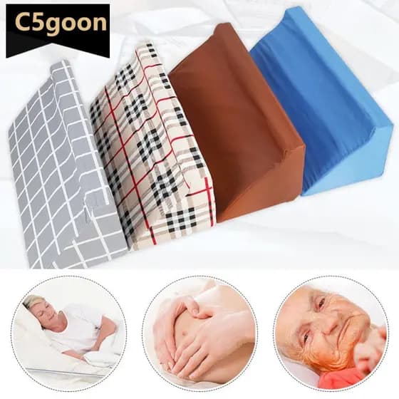 C5GOON Almofada Triangular Em Forma De R , Travesseiro Giratório Para Idosos , De Posição Lateral Esponja De Alta Densid