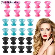 JULIEFASHION 10 Unidades De Silicone Macio Sem Calor Modelador De Cabelo Torção Cogumelo Preguiçoso Pessoa Rolos Clipes