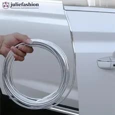 JULIEFASHION 2/5/10m Tiras De Proteção De Borda De Porta De Carro Isolamento De Ruído Selante Cromadas Tira De Vedação D