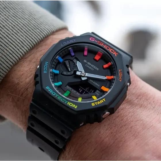 GA-2100 TMJ Rainbow Series Relógio Moda Digital Esporte Led Mulheres Homens De Pulso