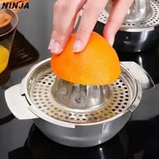 Espremedor De Mão De Aço Inoxidável-Utensílio De Cozinha Doméstico-Limão Manual Frutas Com Recipiente De Tigela-Ferramen