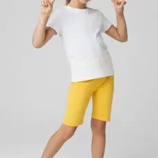 Bermuda Ciclista Infantil Feminina Cotton Amarela