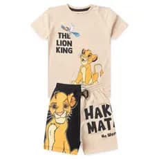 Conjunto Infantil Masculino Camiseta e Bermuda Rei Leão