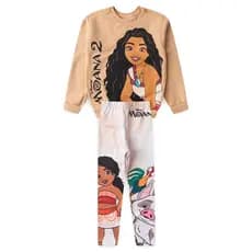 Conjunto Moletom Oversized Infantil Feminino Moana Marrom