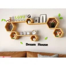 Kit Prateleira Nichos Colmeia + Suporte Invisível Decorativa