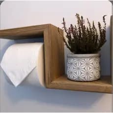 Suporte Para Papel Moderno Minimalista Sofisticado de Madeira Maciça Pinus