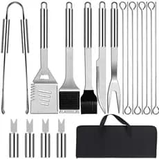 Kit churrasco inox, alta qualidade, completo com bolsa