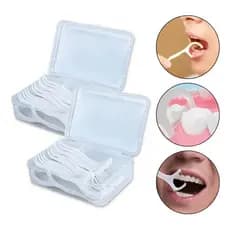 Kit 50 Fio Haste Dental Palito Descartável Higiene Bucal S