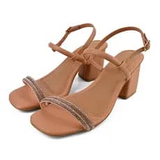 Sapato feminina, Brilho, Salto bloco, Sandália feminina, Salto promoção