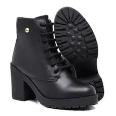 Bota Feminina Confortavel Coturno Blogueira