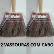 02 Vassouras Piaçava Reforçada N 5 Com Cabo