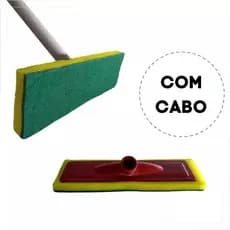 Rodo Esfregão Limpa Azulejo e pisos Esponja Abrasiva Limpeza Pesada Com Cabo