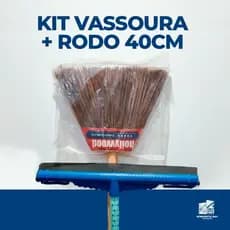 Kit Vassoura Piaçava nº5 Reforçada + Rodo 40 cm