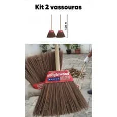 Kit com 2 Vassouras de Piaçava Nº 5 | Resistentes para Quintal e Calçada