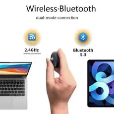 Mouse Sem Fio Modo Duplo 2.4G Bluetooth Trackball Anel Mini Air Para PC Telefones Celulares Tablet Windows